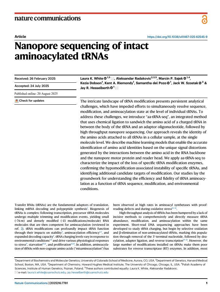 First page of the paper in Nature Communications
